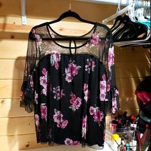 Floral Print Flowy Blouse